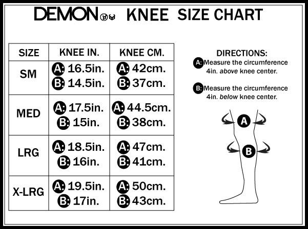 Knee Size Chart