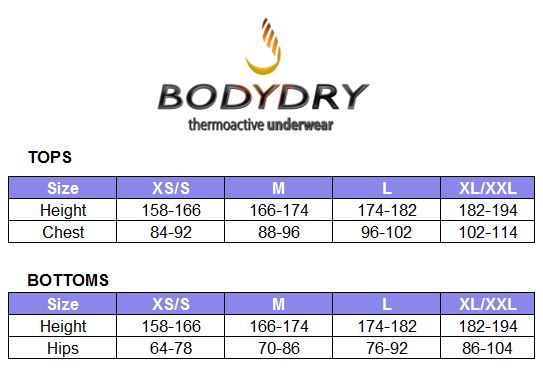 BODYDRY size-guide